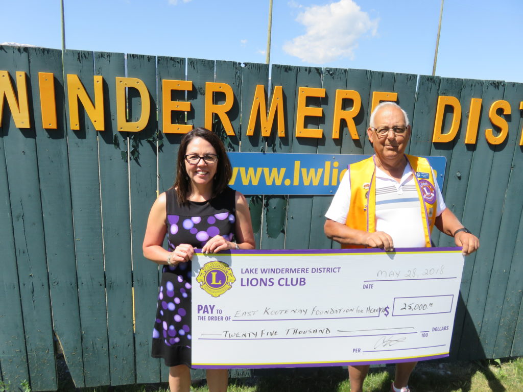 The Lake Windermere District Lions kick off a major fundraising campaign for the East Kootenay Foundation for Health