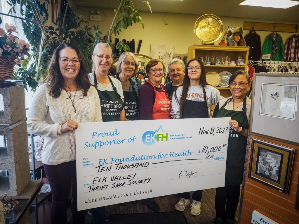 Elk Valley Thrift Shop Society donates $10,000 towards A Warm Embrace!